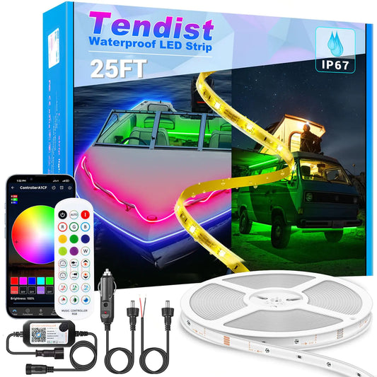 TENDIST LED Boat Lights Strip 25FT